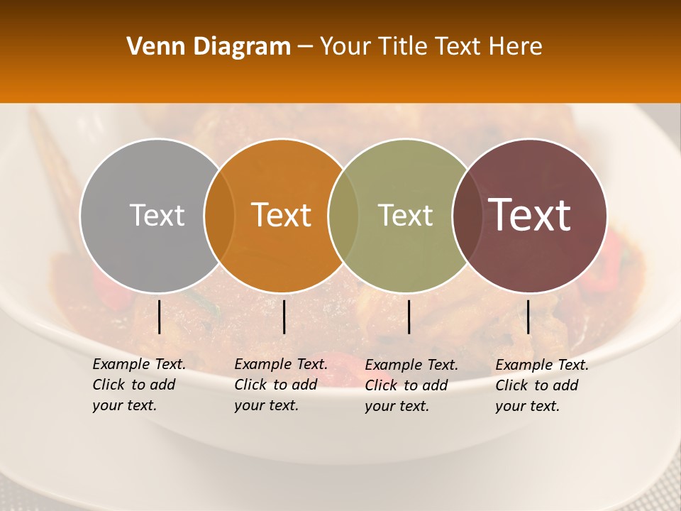 A White Bowl Filled With Food On Top Of A Table PowerPoint Template