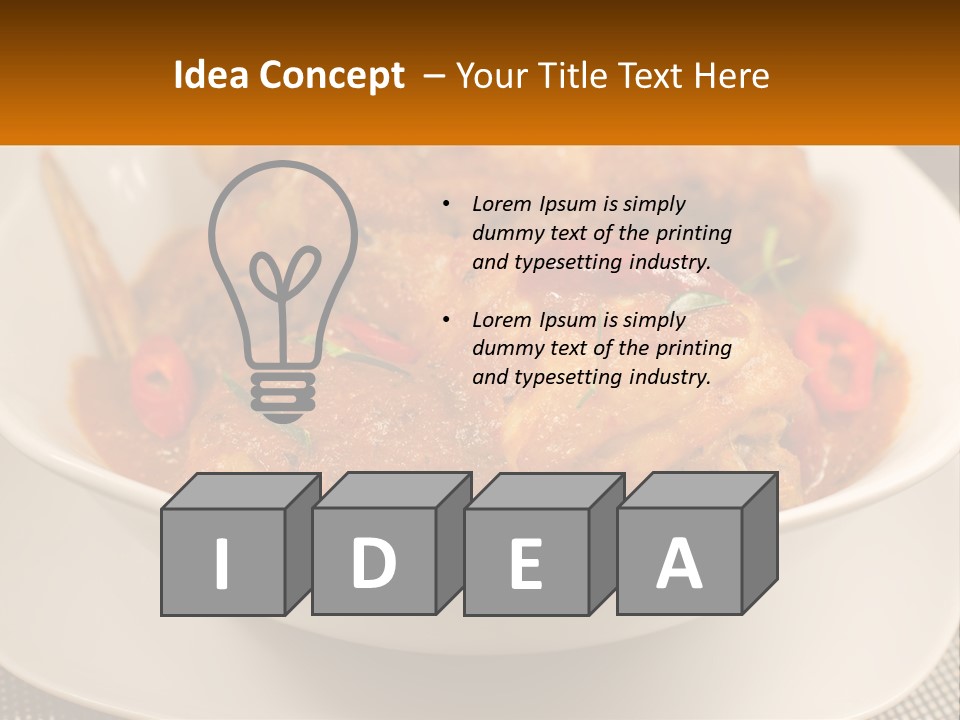 A White Bowl Filled With Food On Top Of A Table PowerPoint Template