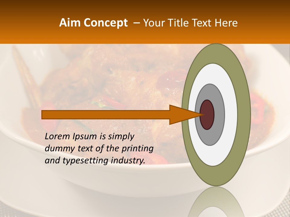 A White Bowl Filled With Food On Top Of A Table PowerPoint Template