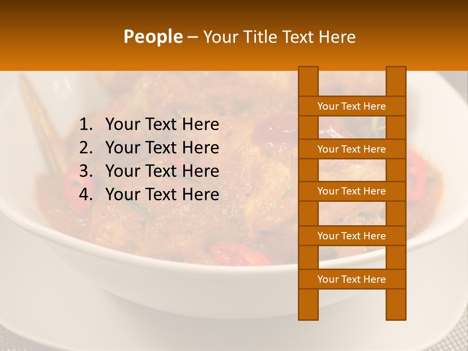 A White Bowl Filled With Food On Top Of A Table PowerPoint Template