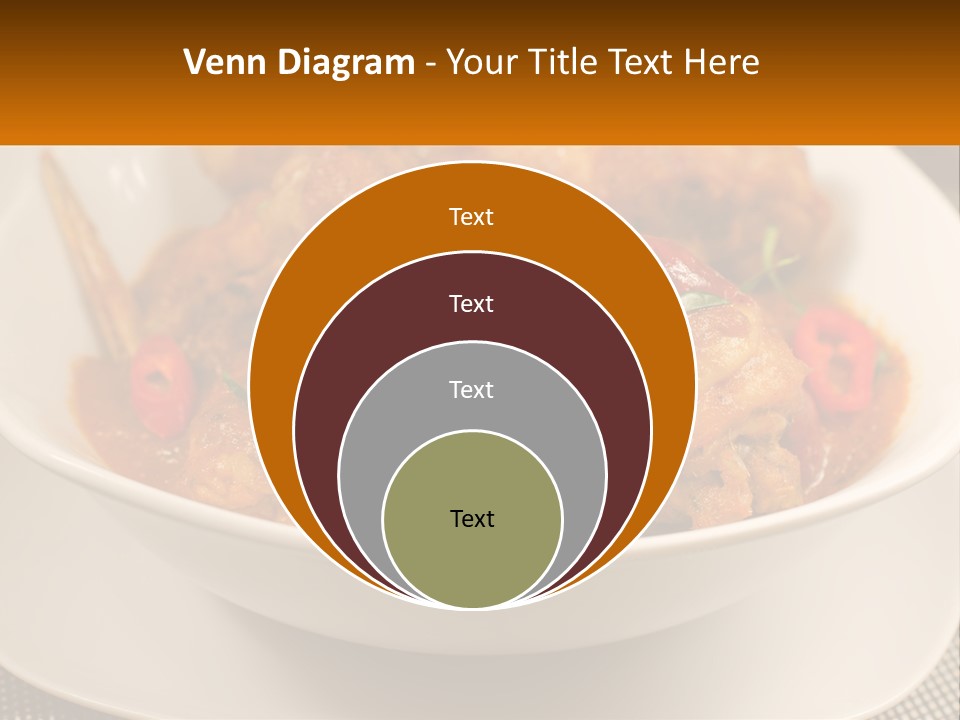 A White Bowl Filled With Food On Top Of A Table PowerPoint Template