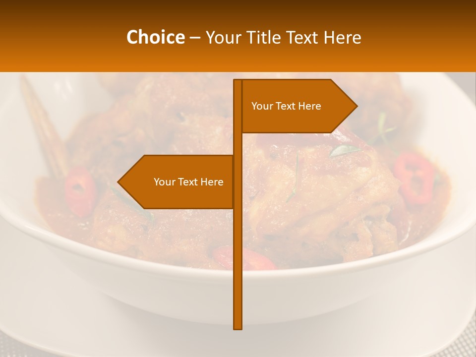 A White Bowl Filled With Food On Top Of A Table PowerPoint Template