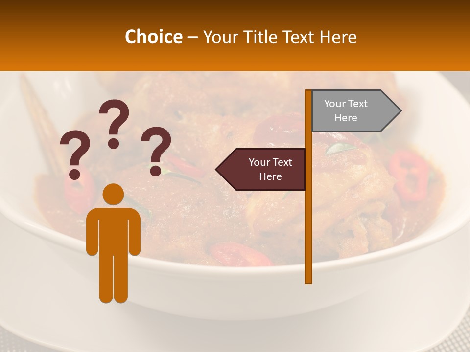 A White Bowl Filled With Food On Top Of A Table PowerPoint Template