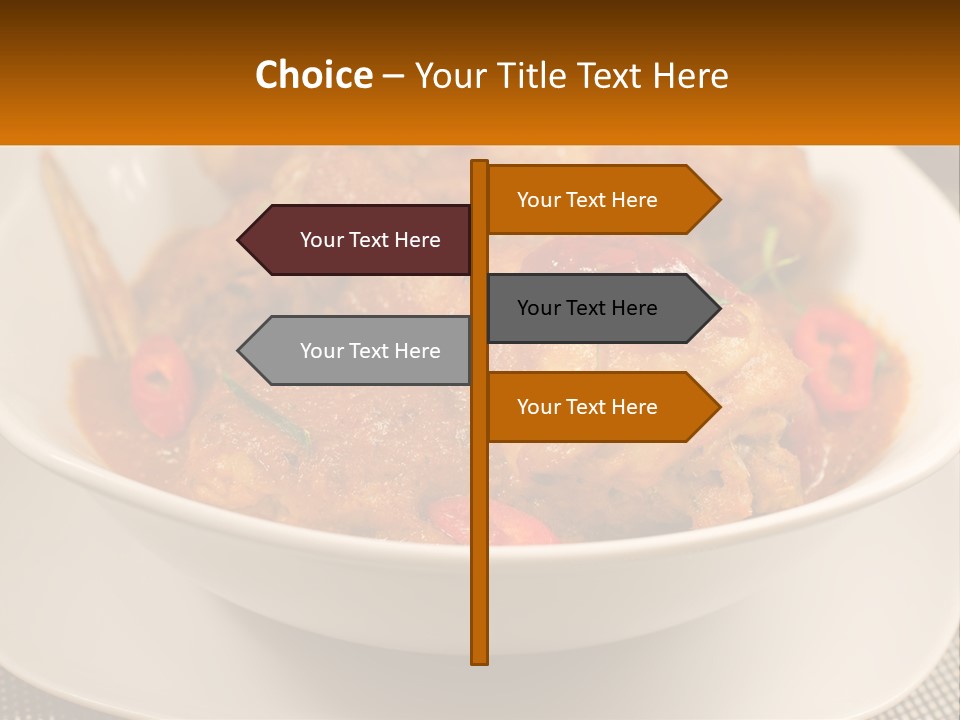 A White Bowl Filled With Food On Top Of A Table PowerPoint Template
