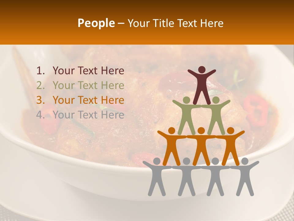 A White Bowl Filled With Food On Top Of A Table PowerPoint Template