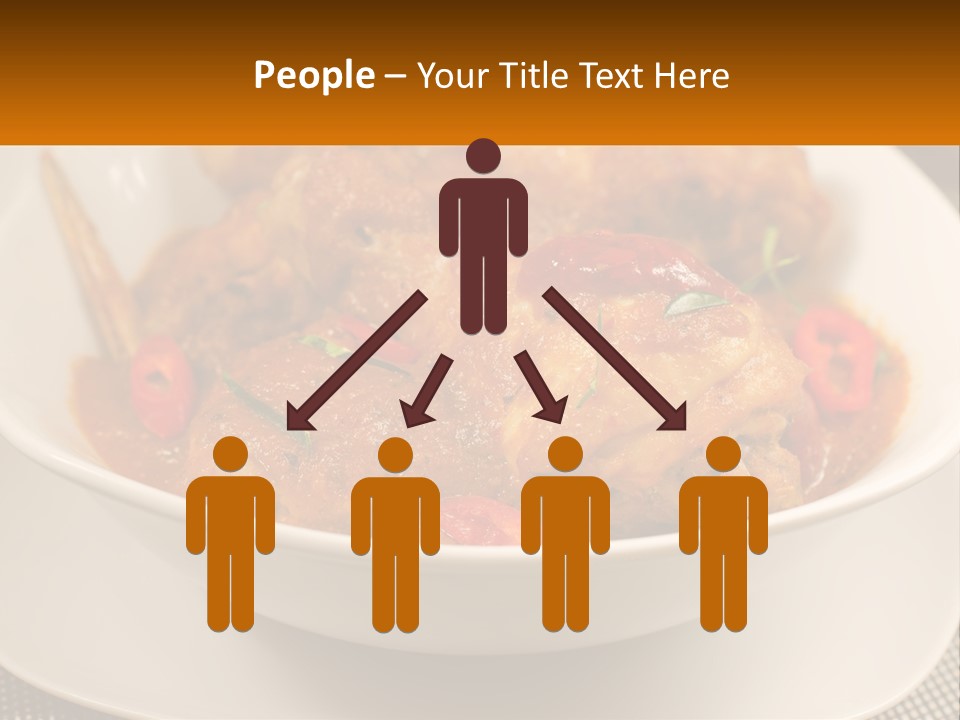 A White Bowl Filled With Food On Top Of A Table PowerPoint Template