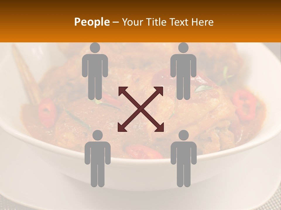 A White Bowl Filled With Food On Top Of A Table PowerPoint Template