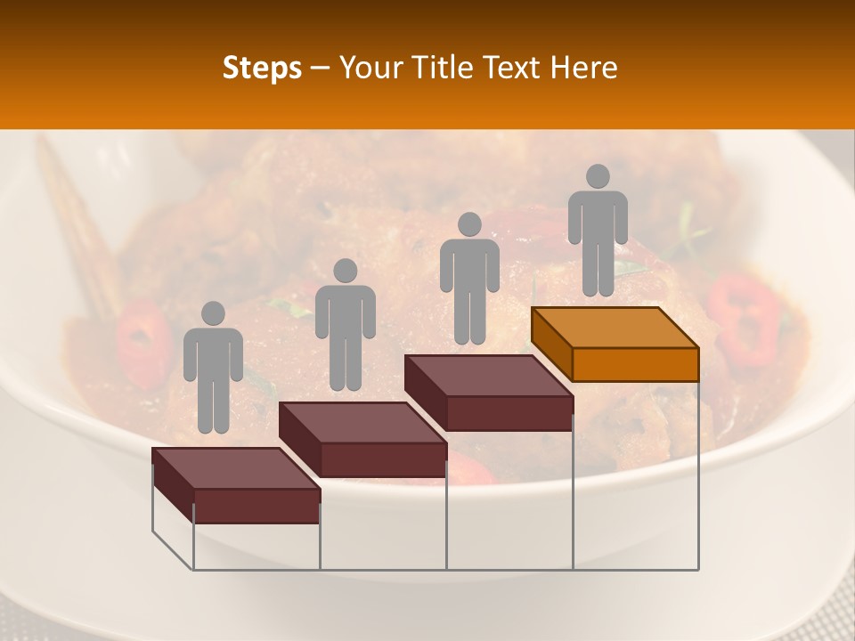 A White Bowl Filled With Food On Top Of A Table PowerPoint Template