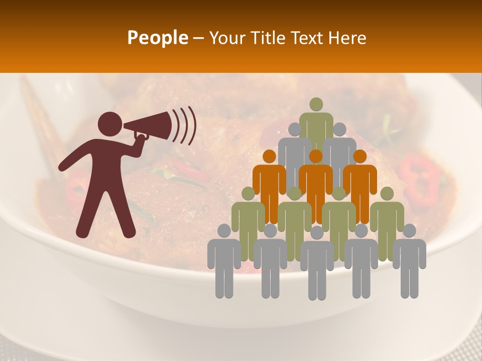 A White Bowl Filled With Food On Top Of A Table PowerPoint Template