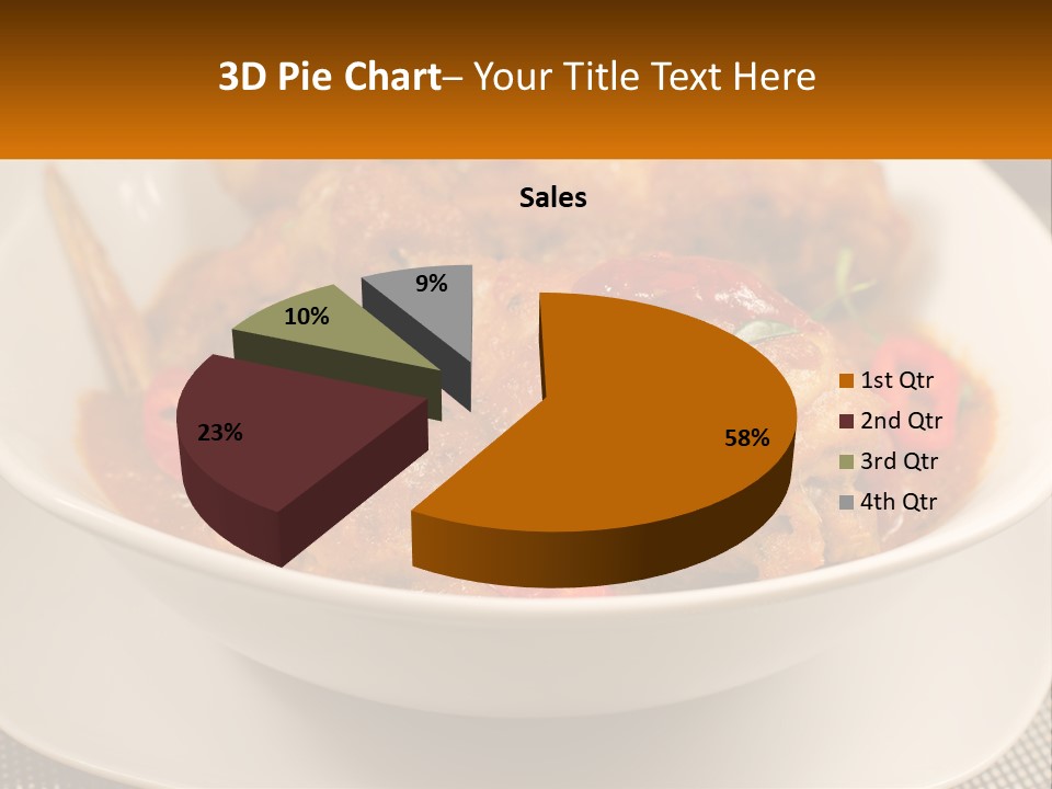 A White Bowl Filled With Food On Top Of A Table PowerPoint Template