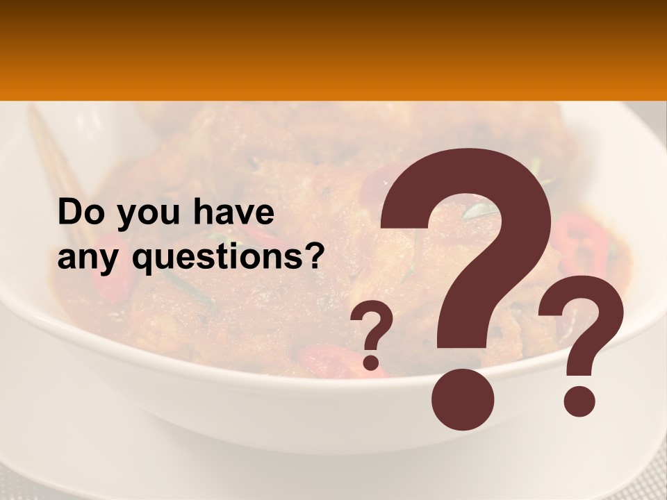 A White Bowl Filled With Food On Top Of A Table PowerPoint Template