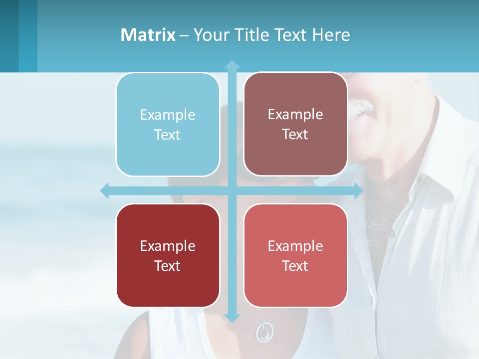 A Man And A Woman Are Standing On The Beach PowerPoint Template