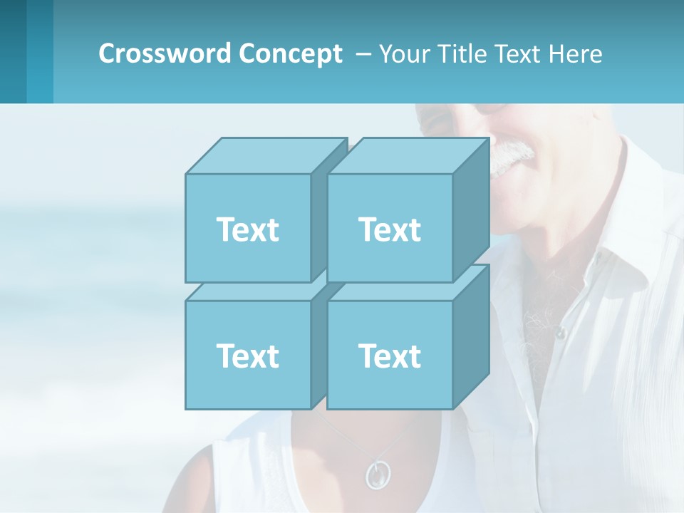 A Man And A Woman Are Standing On The Beach PowerPoint Template