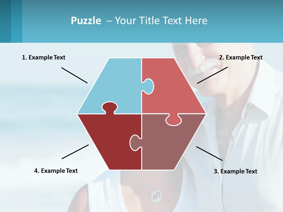 A Man And A Woman Are Standing On The Beach PowerPoint Template