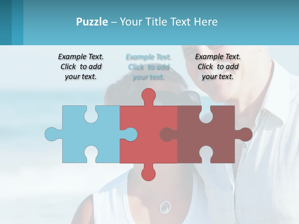 A Man And A Woman Are Standing On The Beach PowerPoint Template