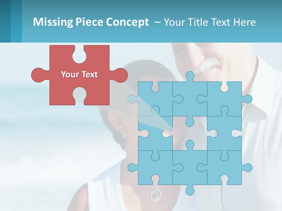 A Man And A Woman Are Standing On The Beach PowerPoint Template