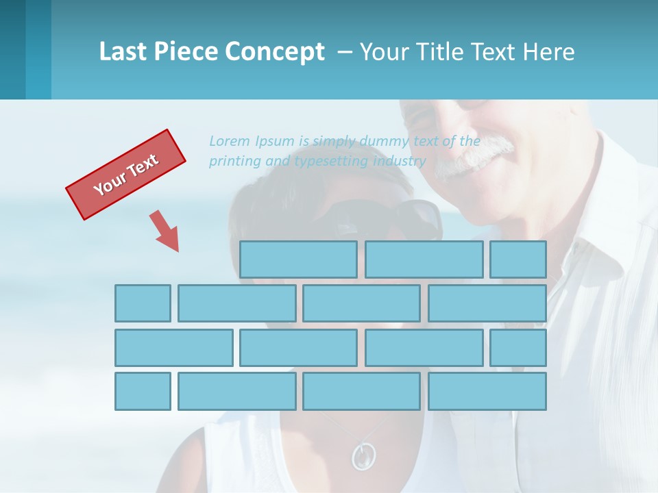 A Man And A Woman Are Standing On The Beach PowerPoint Template