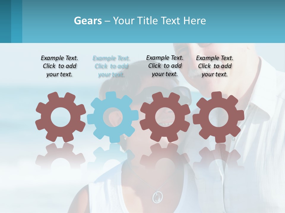 A Man And A Woman Are Standing On The Beach PowerPoint Template