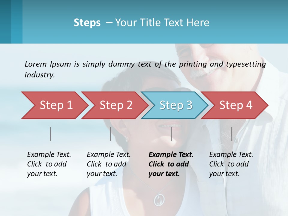 A Man And A Woman Are Standing On The Beach PowerPoint Template