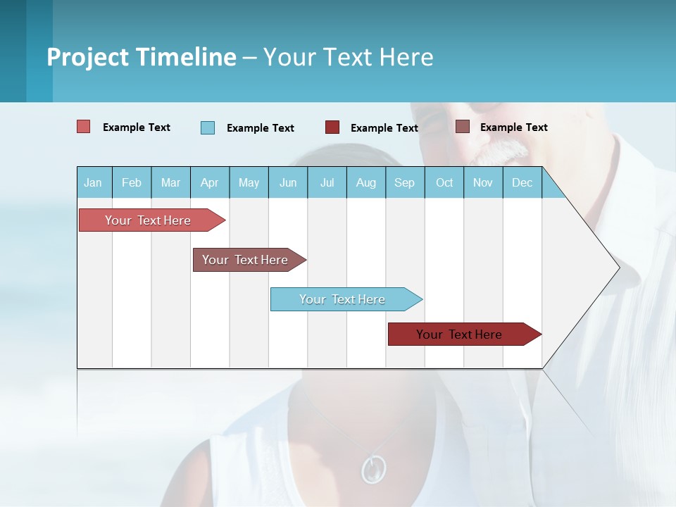 A Man And A Woman Are Standing On The Beach PowerPoint Template