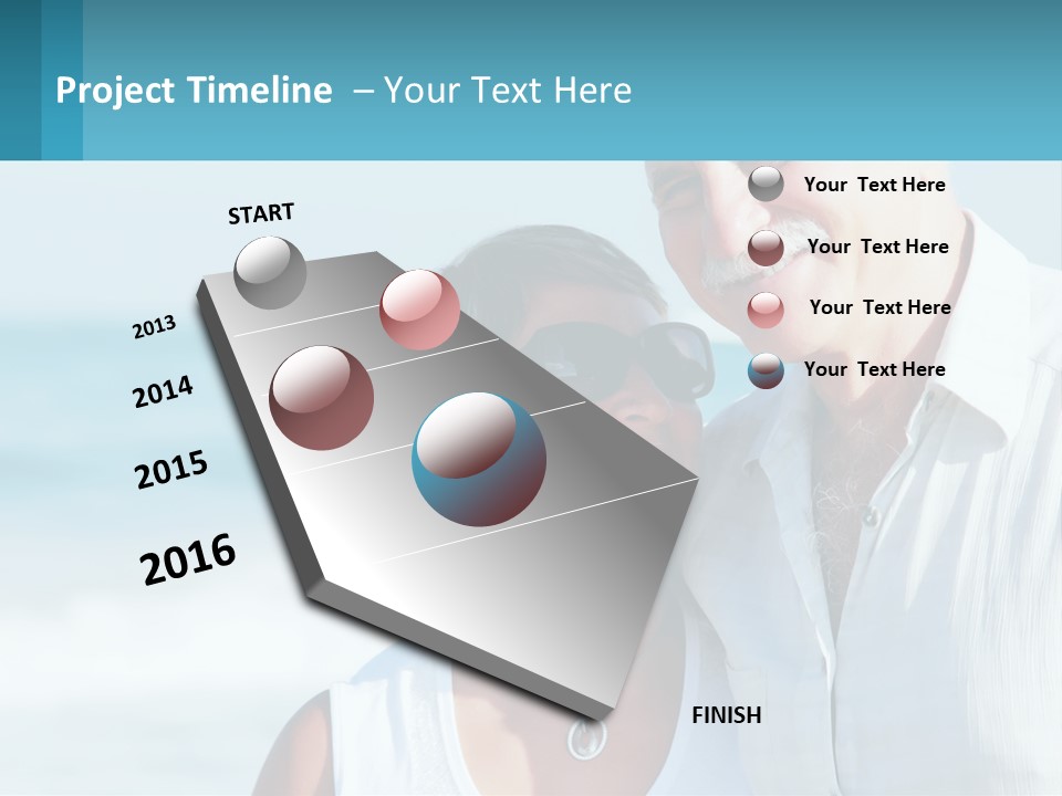 A Man And A Woman Are Standing On The Beach PowerPoint Template