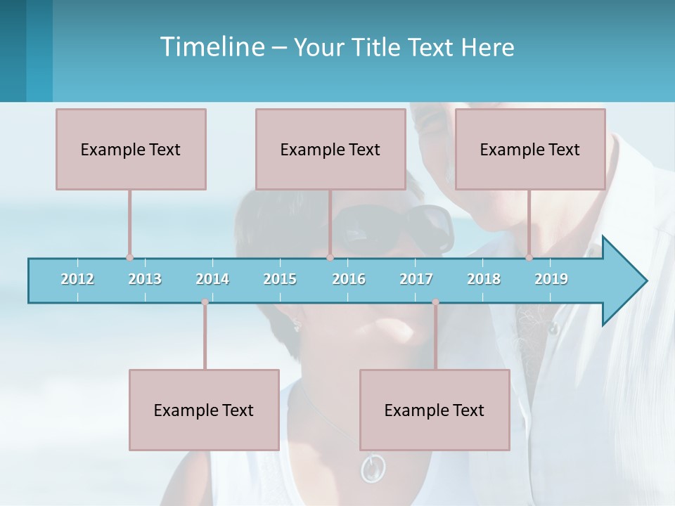 A Man And A Woman Are Standing On The Beach PowerPoint Template
