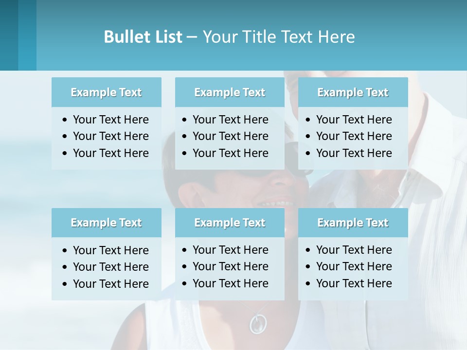 A Man And A Woman Are Standing On The Beach PowerPoint Template