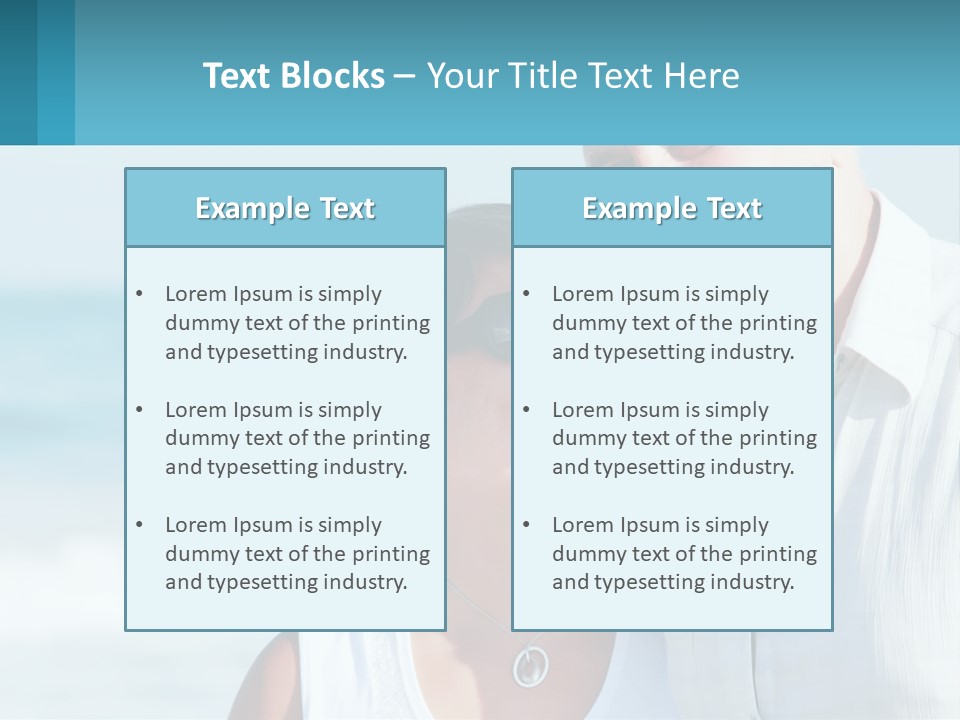 A Man And A Woman Are Standing On The Beach PowerPoint Template