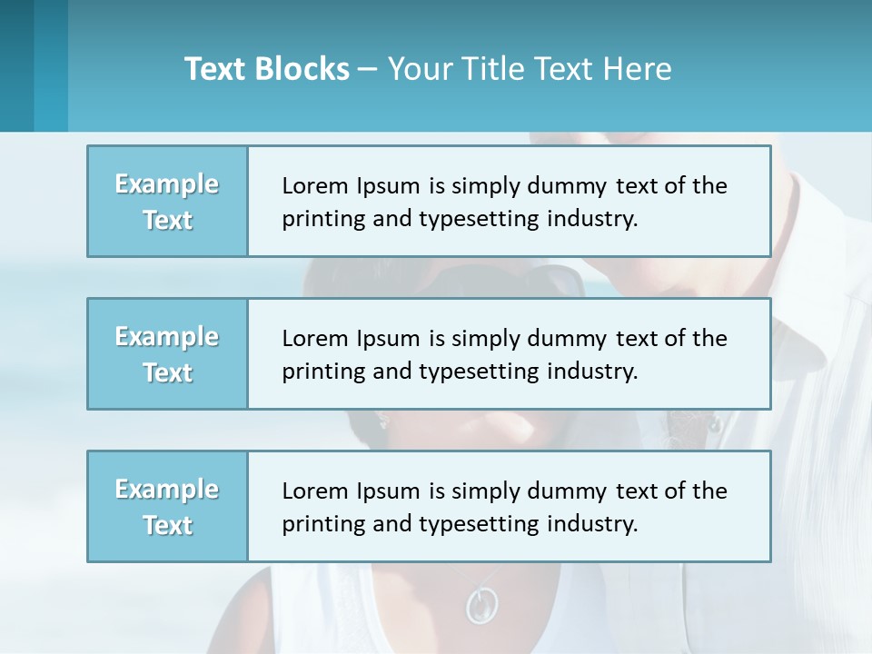 A Man And A Woman Are Standing On The Beach PowerPoint Template