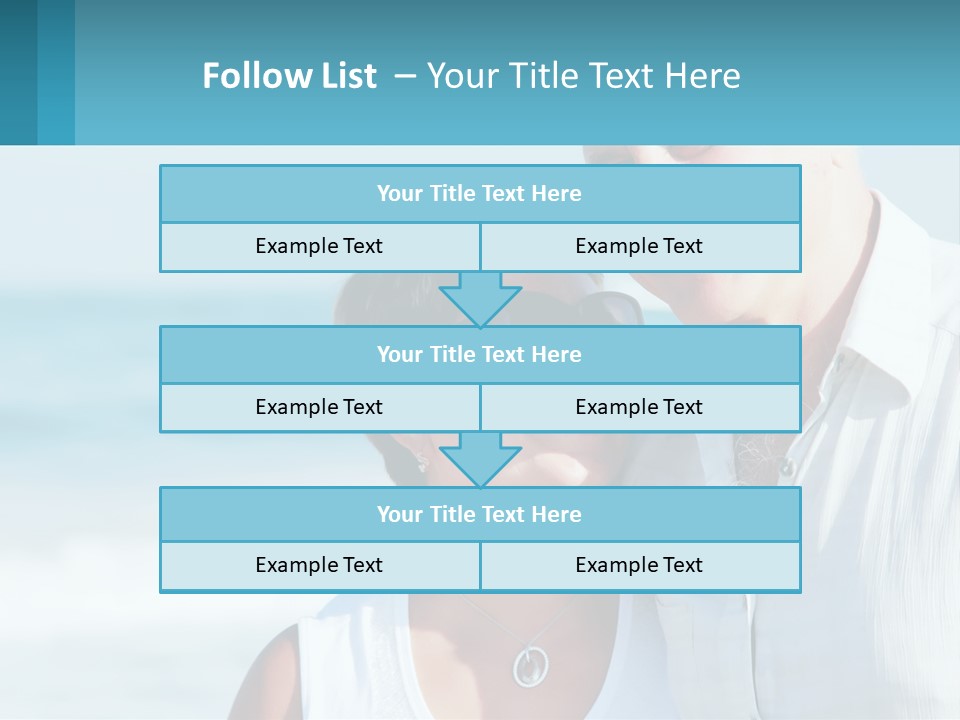 A Man And A Woman Are Standing On The Beach PowerPoint Template