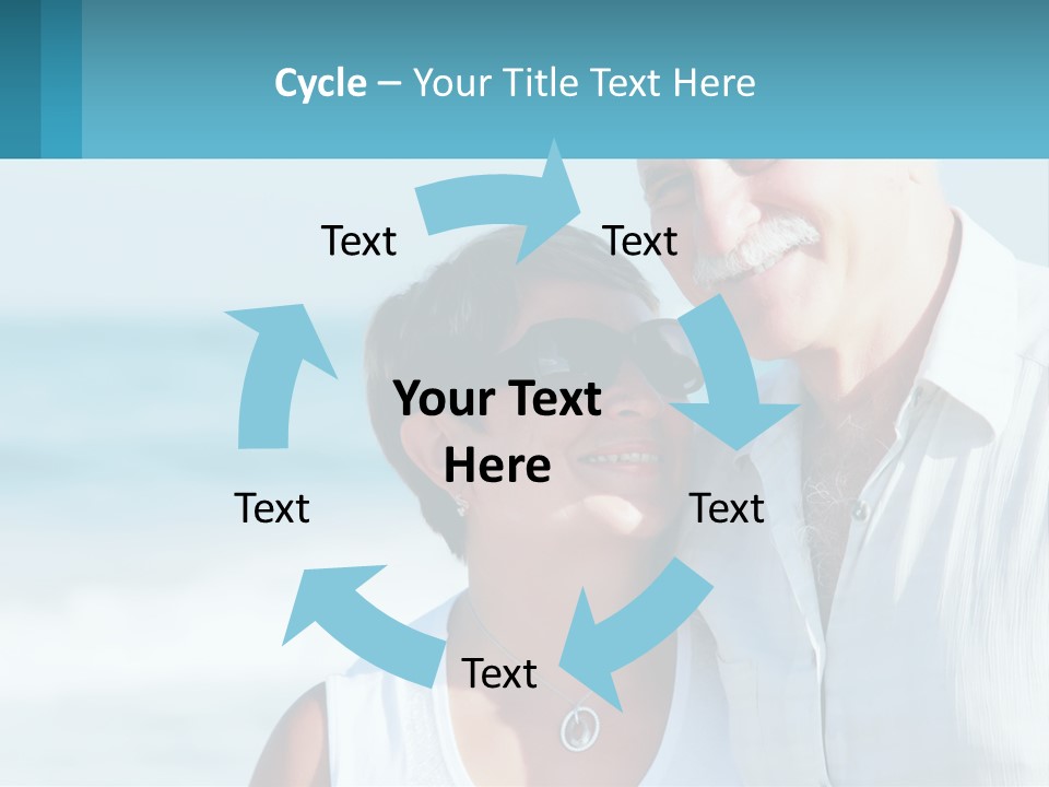 A Man And A Woman Are Standing On The Beach PowerPoint Template