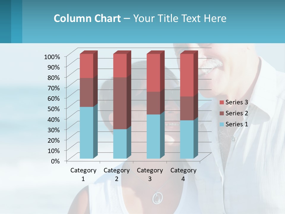 A Man And A Woman Are Standing On The Beach PowerPoint Template