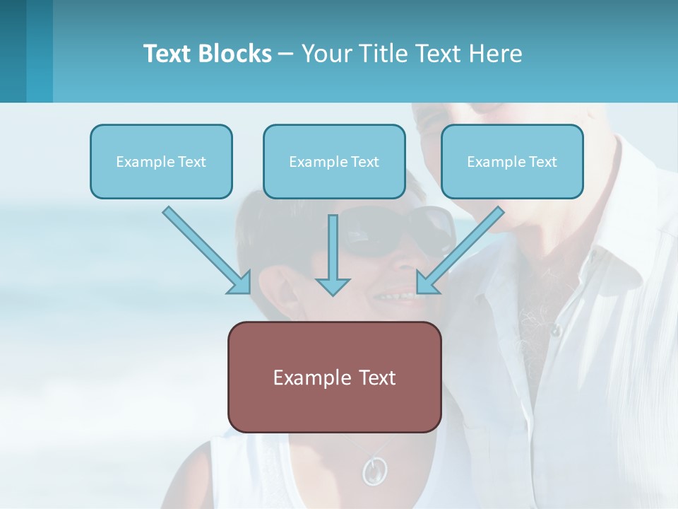 A Man And A Woman Are Standing On The Beach PowerPoint Template