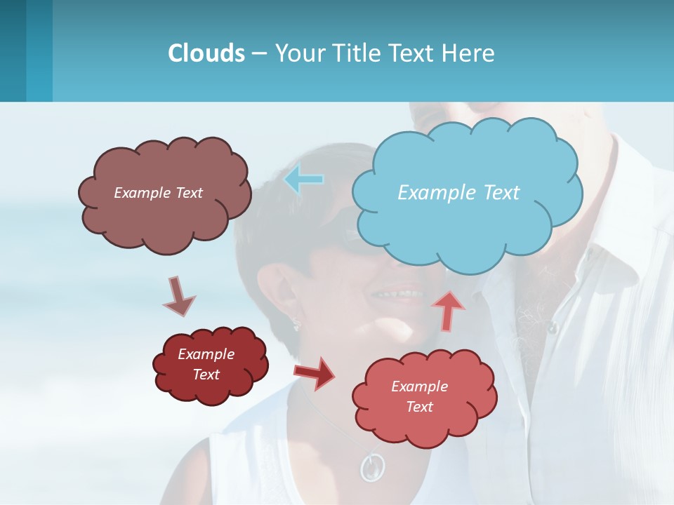 A Man And A Woman Are Standing On The Beach PowerPoint Template