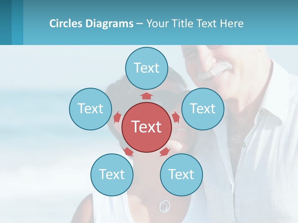 A Man And A Woman Are Standing On The Beach PowerPoint Template