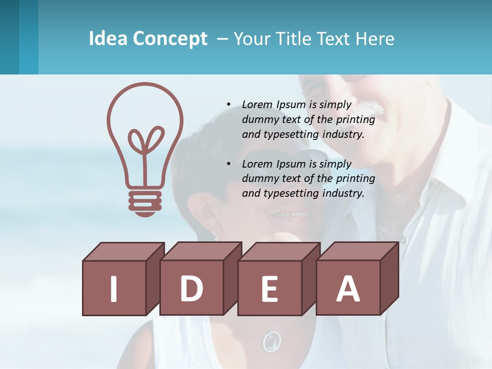 A Man And A Woman Are Standing On The Beach PowerPoint Template