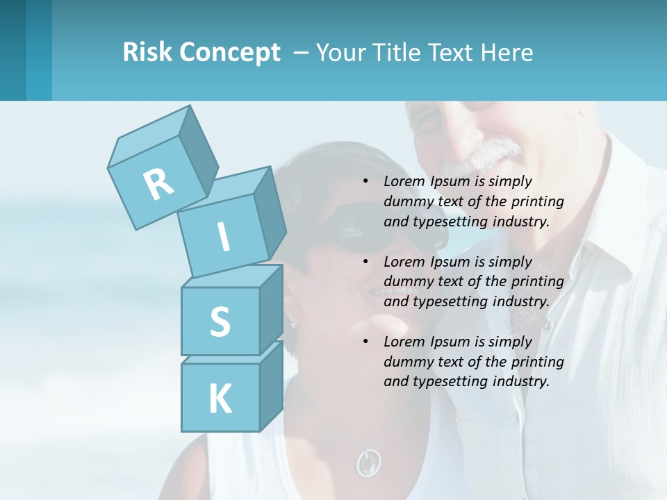 A Man And A Woman Are Standing On The Beach PowerPoint Template