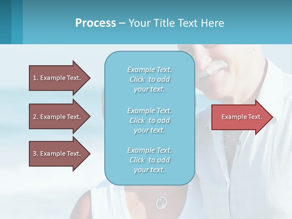 A Man And A Woman Are Standing On The Beach PowerPoint Template