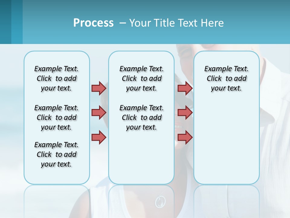 A Man And A Woman Are Standing On The Beach PowerPoint Template