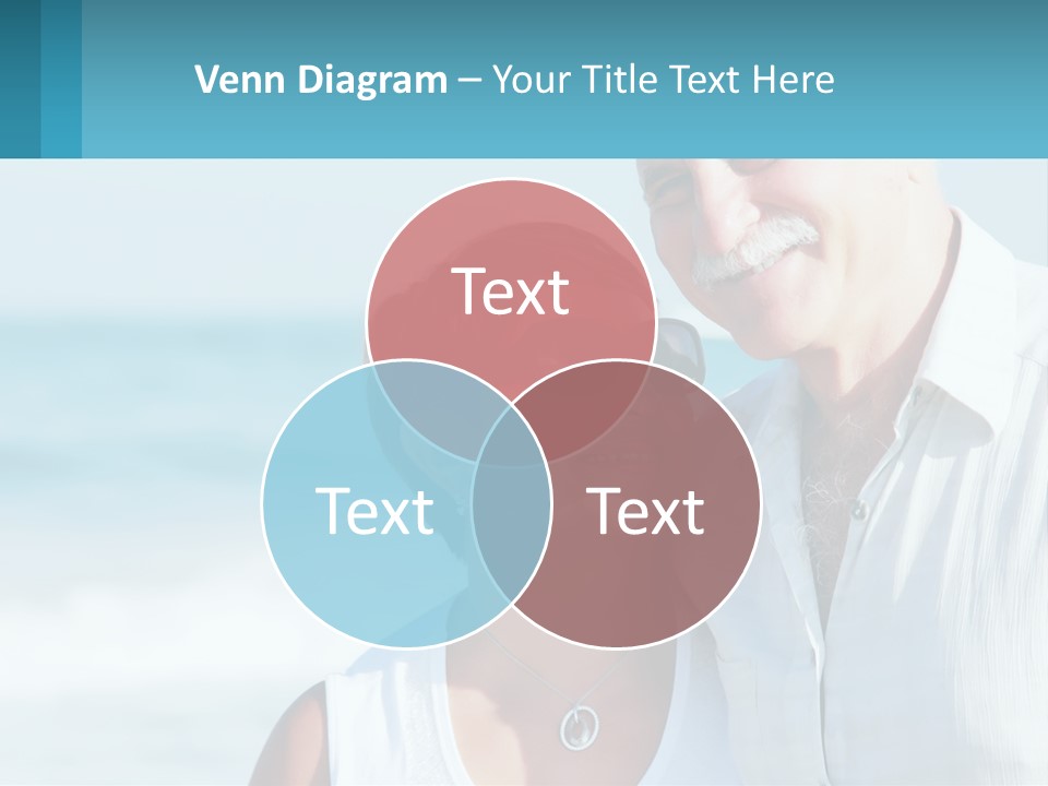 A Man And A Woman Are Standing On The Beach PowerPoint Template