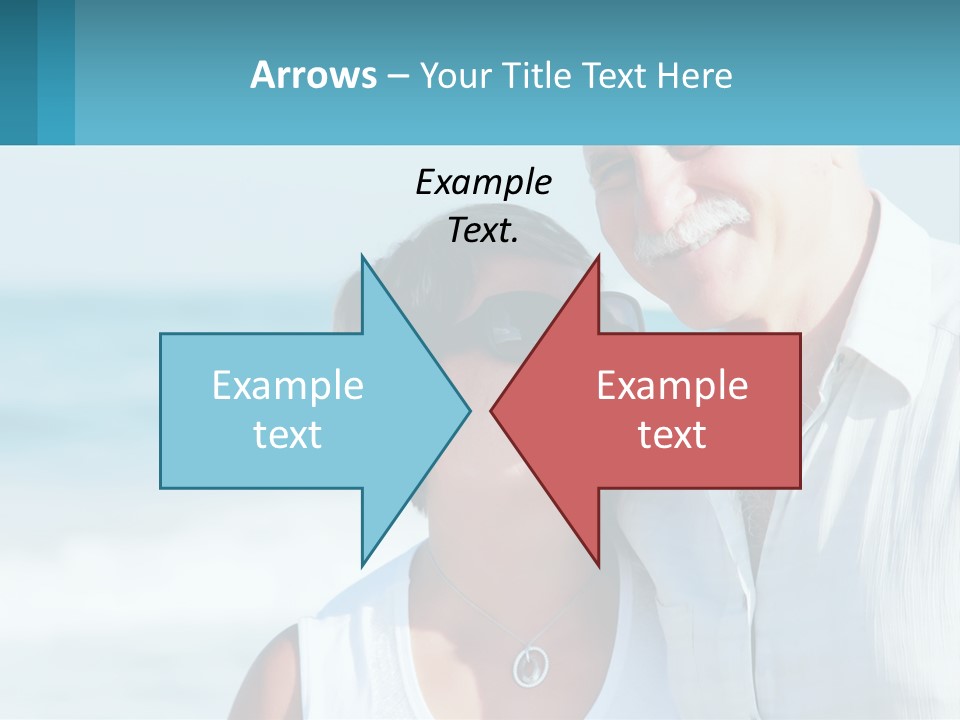 A Man And A Woman Are Standing On The Beach PowerPoint Template