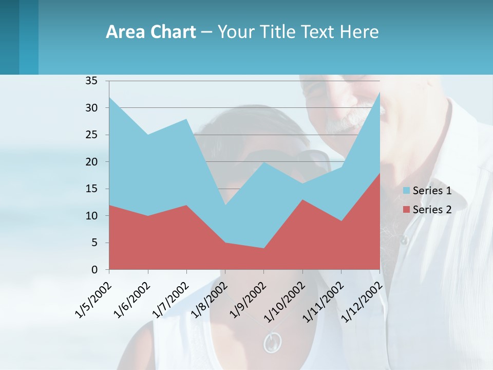 A Man And A Woman Are Standing On The Beach PowerPoint Template