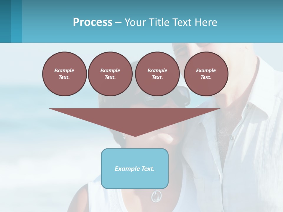 A Man And A Woman Are Standing On The Beach PowerPoint Template