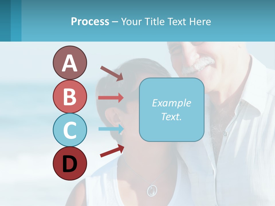 A Man And A Woman Are Standing On The Beach PowerPoint Template