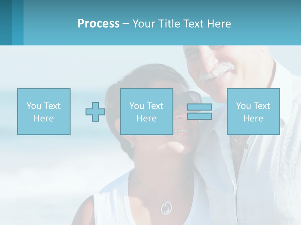 A Man And A Woman Are Standing On The Beach PowerPoint Template