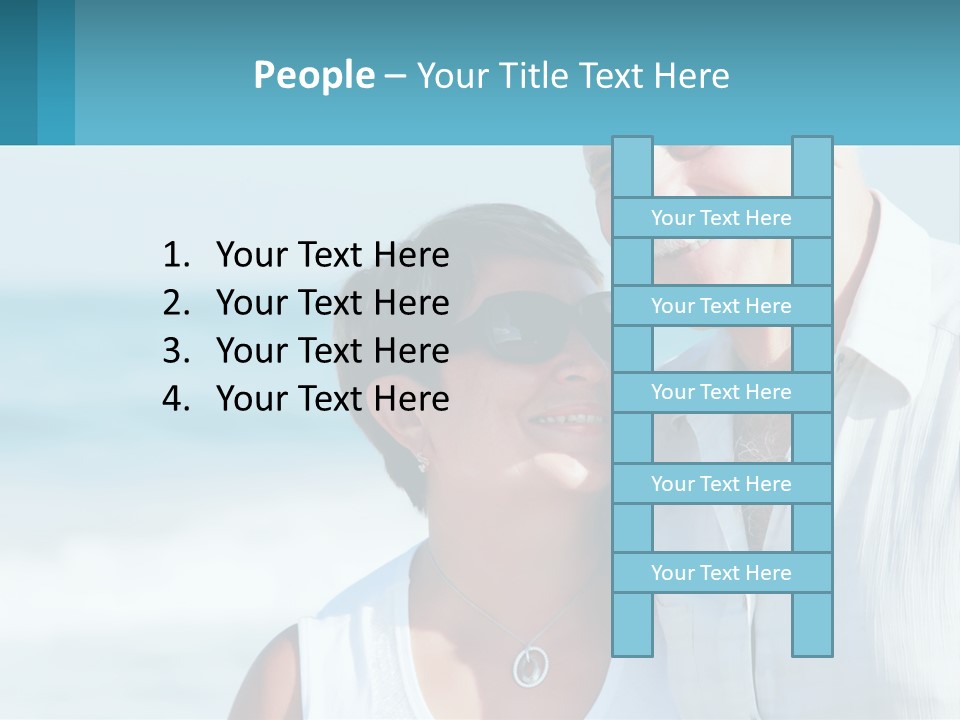 A Man And A Woman Are Standing On The Beach PowerPoint Template