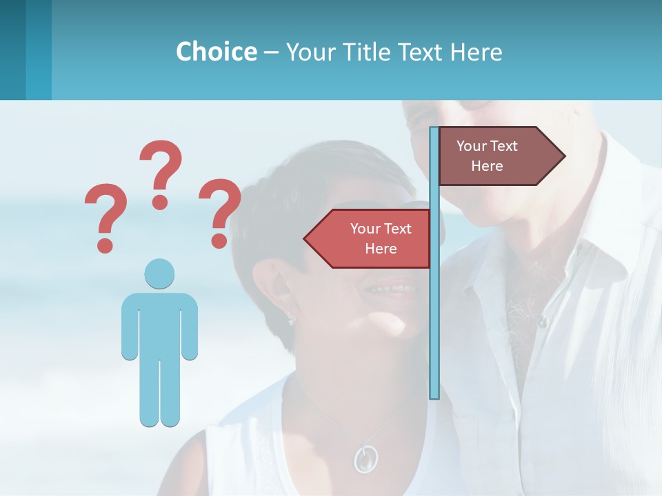 A Man And A Woman Are Standing On The Beach PowerPoint Template