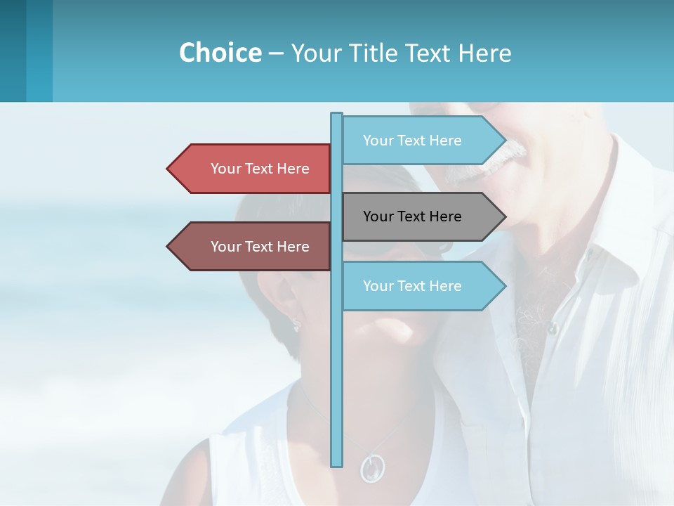 A Man And A Woman Are Standing On The Beach PowerPoint Template