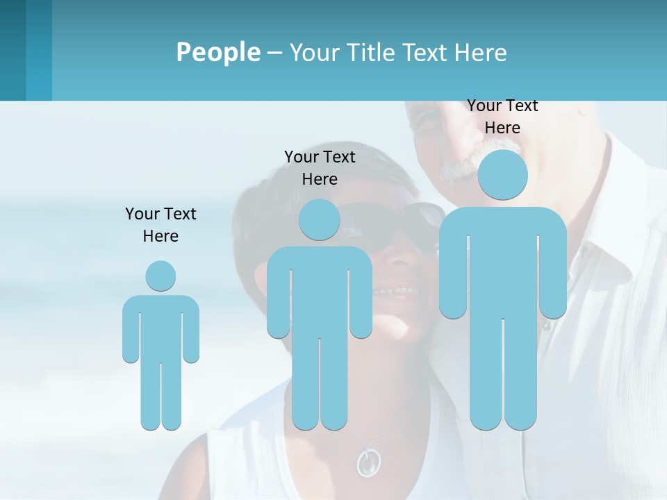 A Man And A Woman Are Standing On The Beach PowerPoint Template