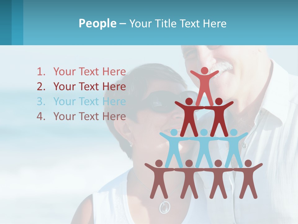 A Man And A Woman Are Standing On The Beach PowerPoint Template